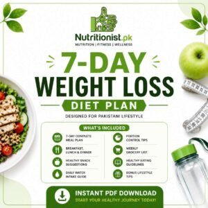 7 day weight or Fat loss diet plan in Pakistan