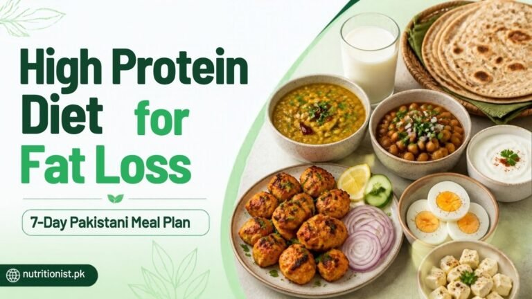 High protein Pakistani foods for fat loss: chicken tikka, boiled eggs, daal, chana, dahi, paneer, milk and whole wheat roti