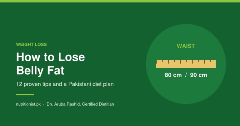 How to lose belly fat, a guide for Pakistan by Nutritionist.pk