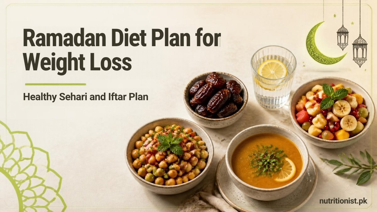 Ramadan diet plan for weight loss: a healthy iftar with dates, water with lemon, fruit chaat, chana chaat and soup